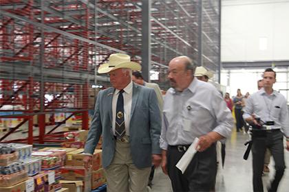 The Texas Commissioner of Agriculture Sid Miller visited the Food Bank for a tour of the warehouse