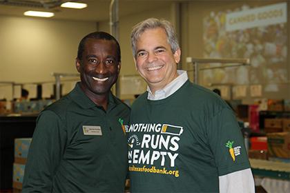 Austin Mayor Steve Adler visited the Central Texas Food Bank to volunteer