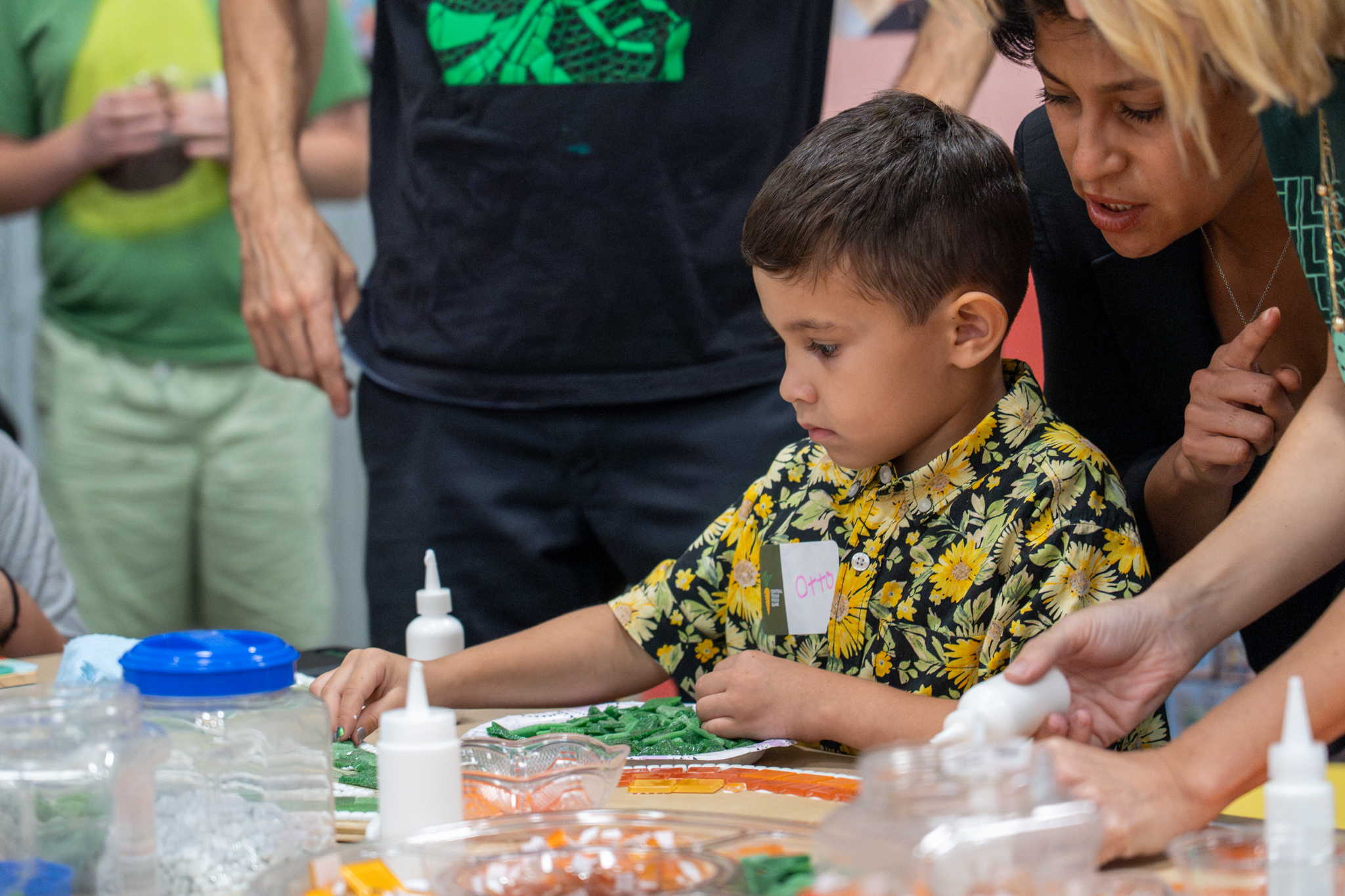 Child doing art project