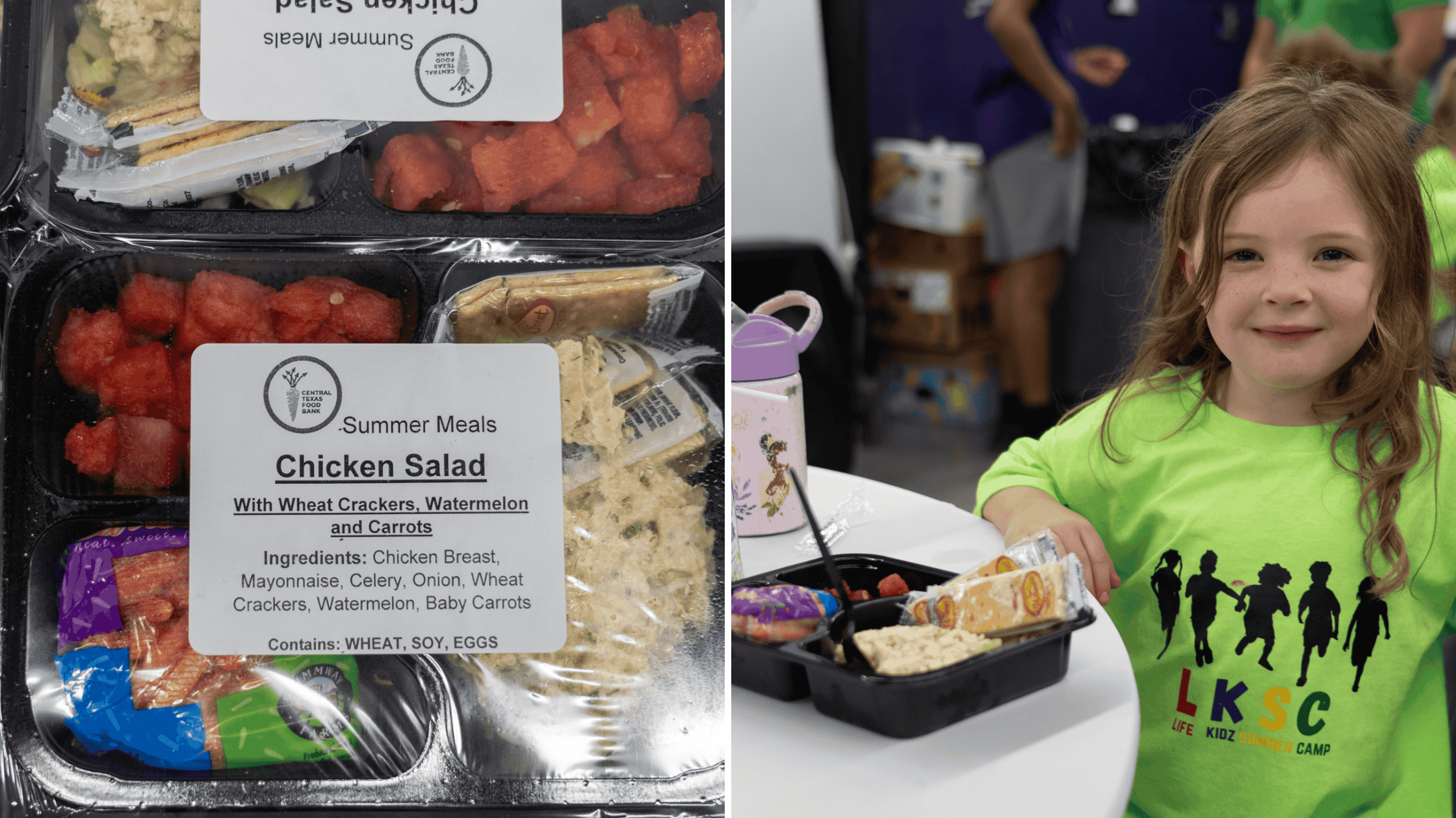 Child at Summer Meal Site Enjoying Chicken Salad Snack