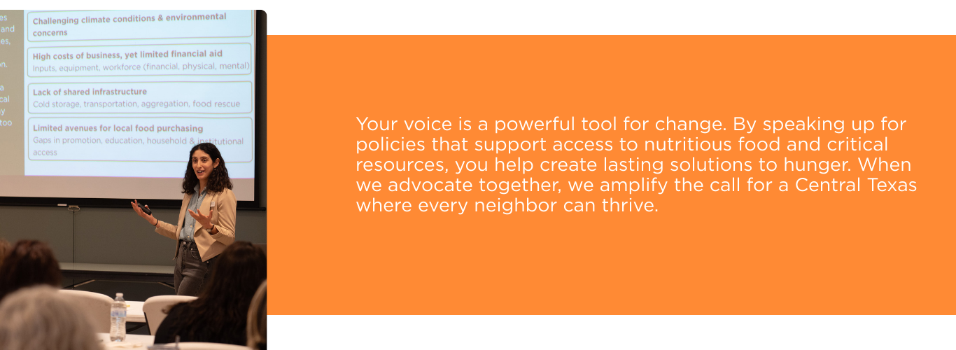 Advocate for our Central Texas neighbors