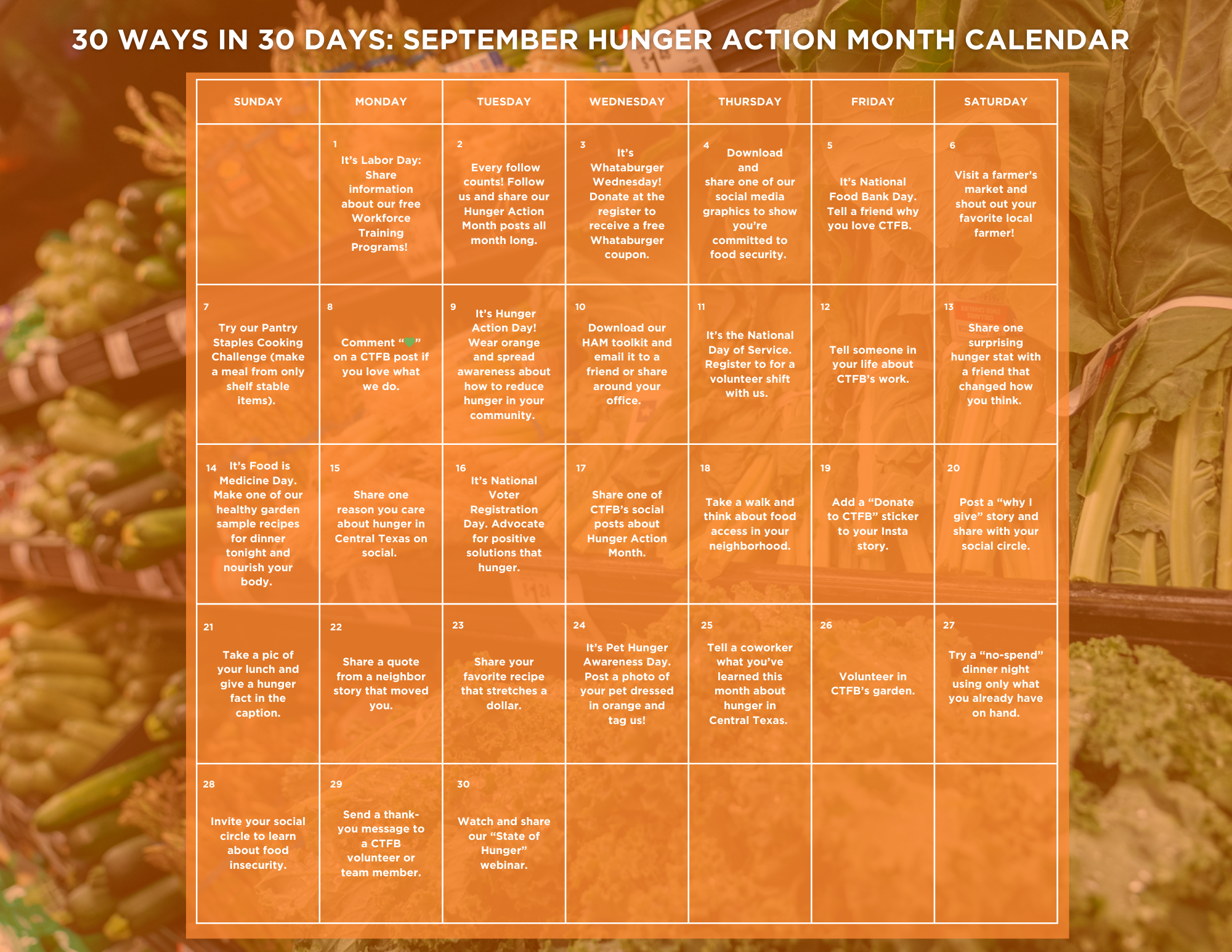 30 Ways in 30 Days Calendar