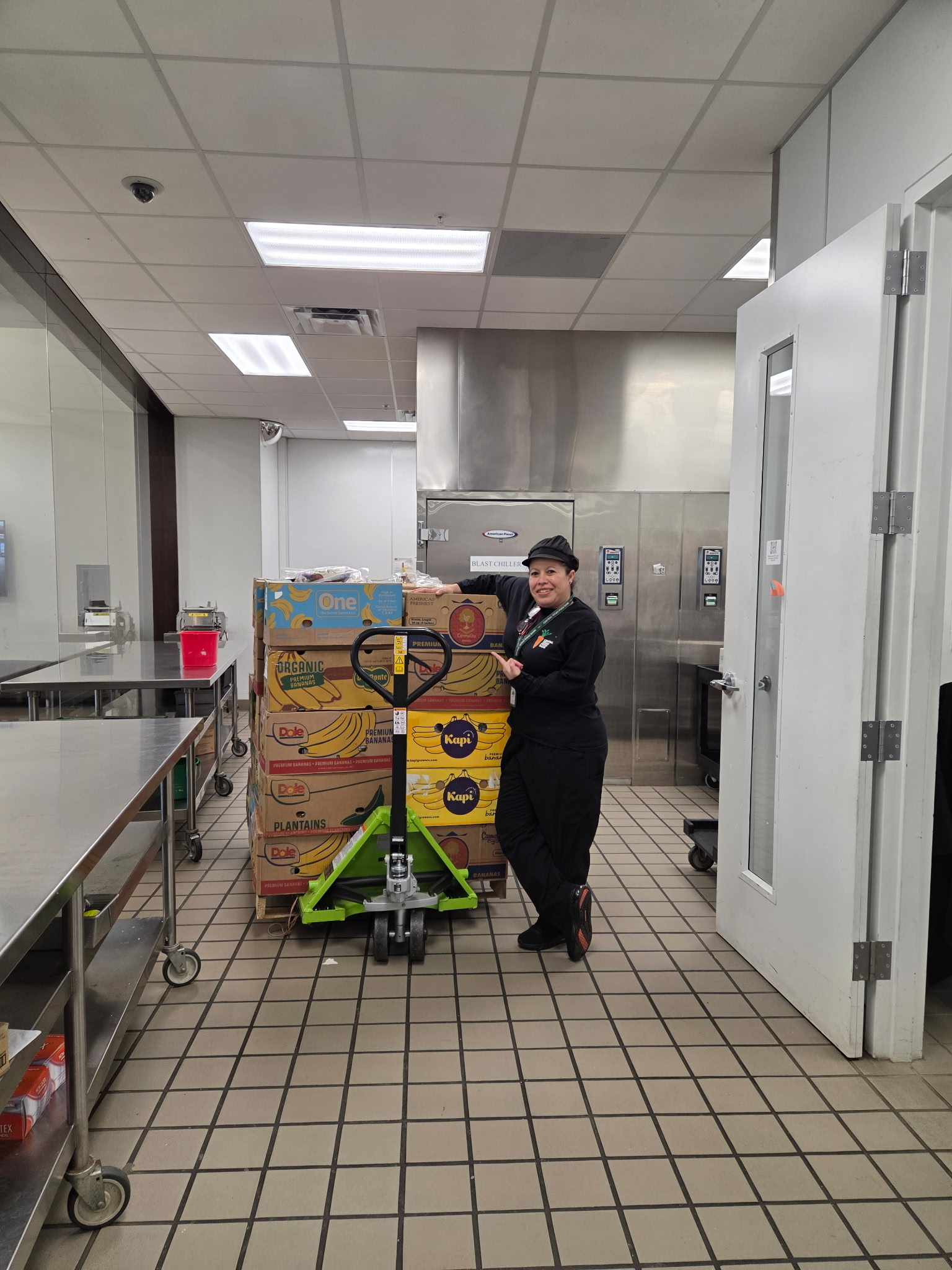 Preparing to get meals out to shelters in the kitchen.