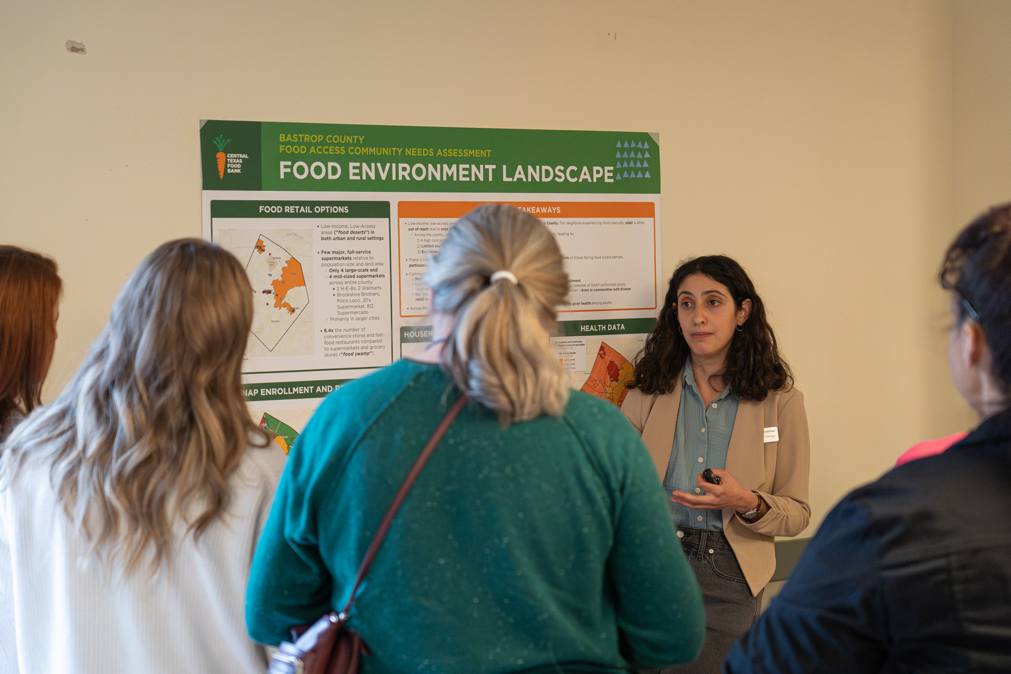 Emily Foxman leading discussion group.