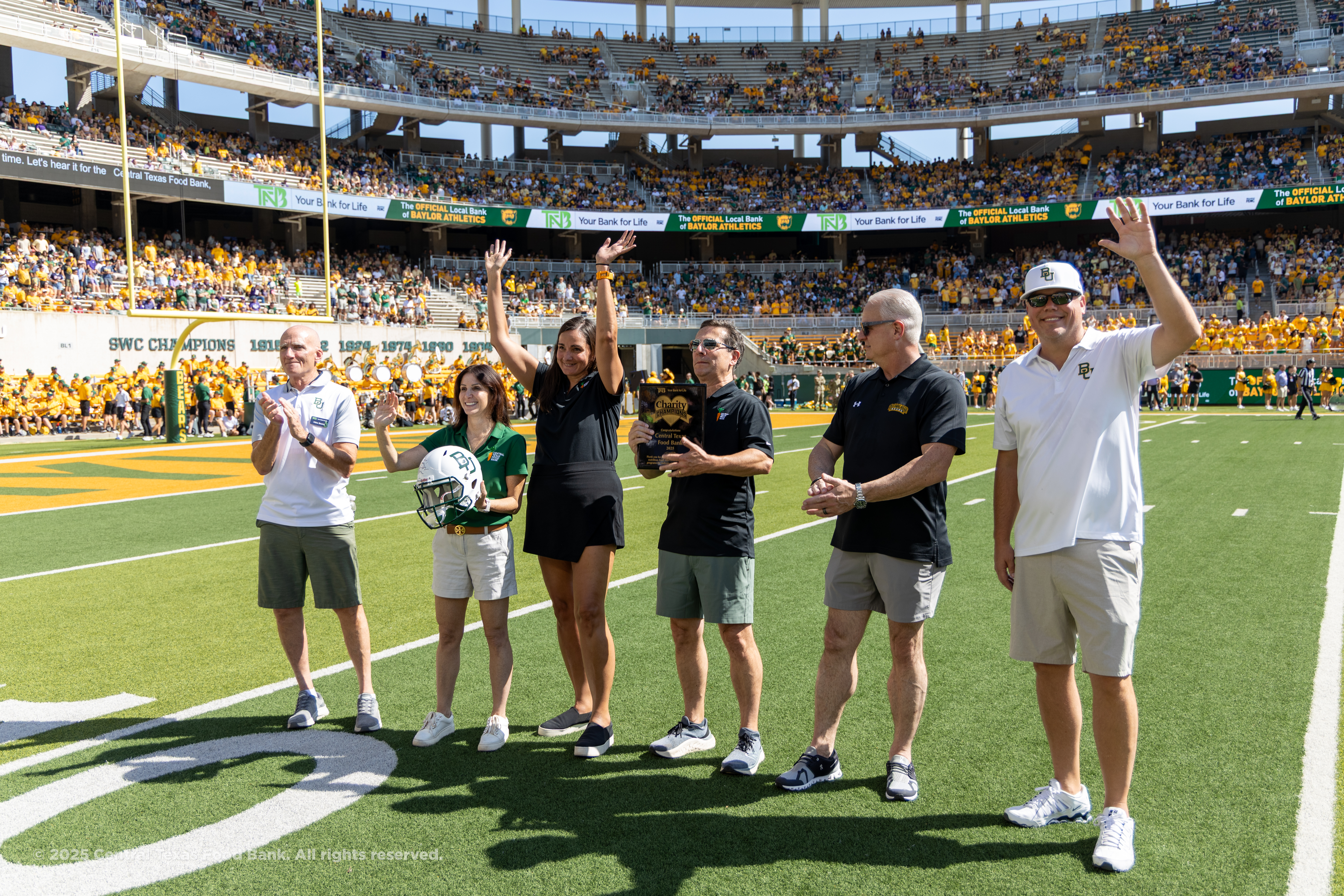 CTFB leadership with TFNB and Charity Champions representatives at Baylor University's McLane Stadium