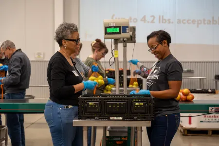 CTFB Volunteers from Ascension Medical Team in Sort warehouse